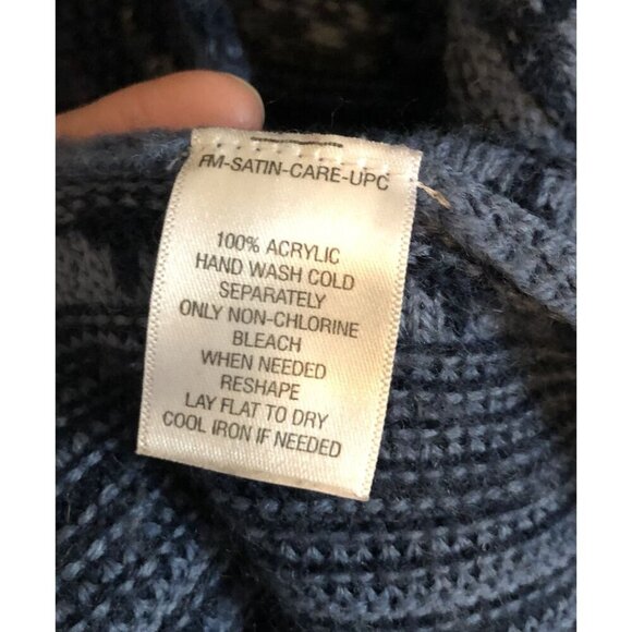 Great Northwest Indigo Cardigan Sweater Women's S Aztec Fringe Southwestern Boho - Picture 4 of 7